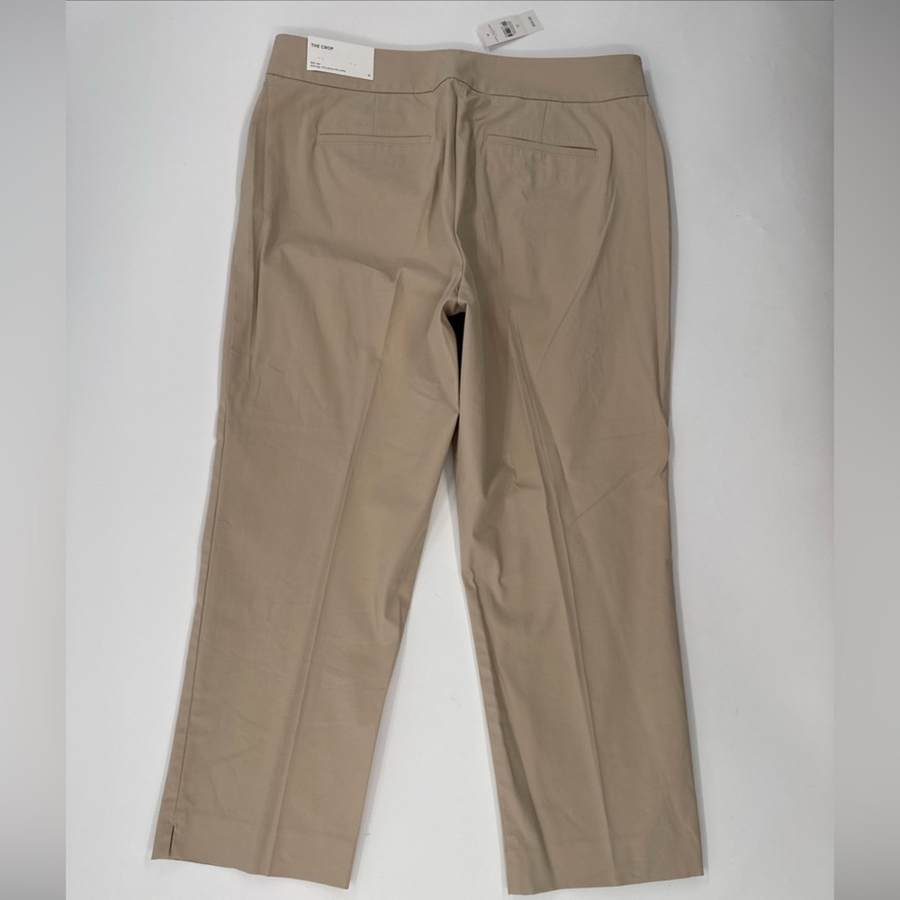 Ann Taylor Womens Pants Beige 12 Cotton Crop Mid Rise Stretch Ankle Twill NEW